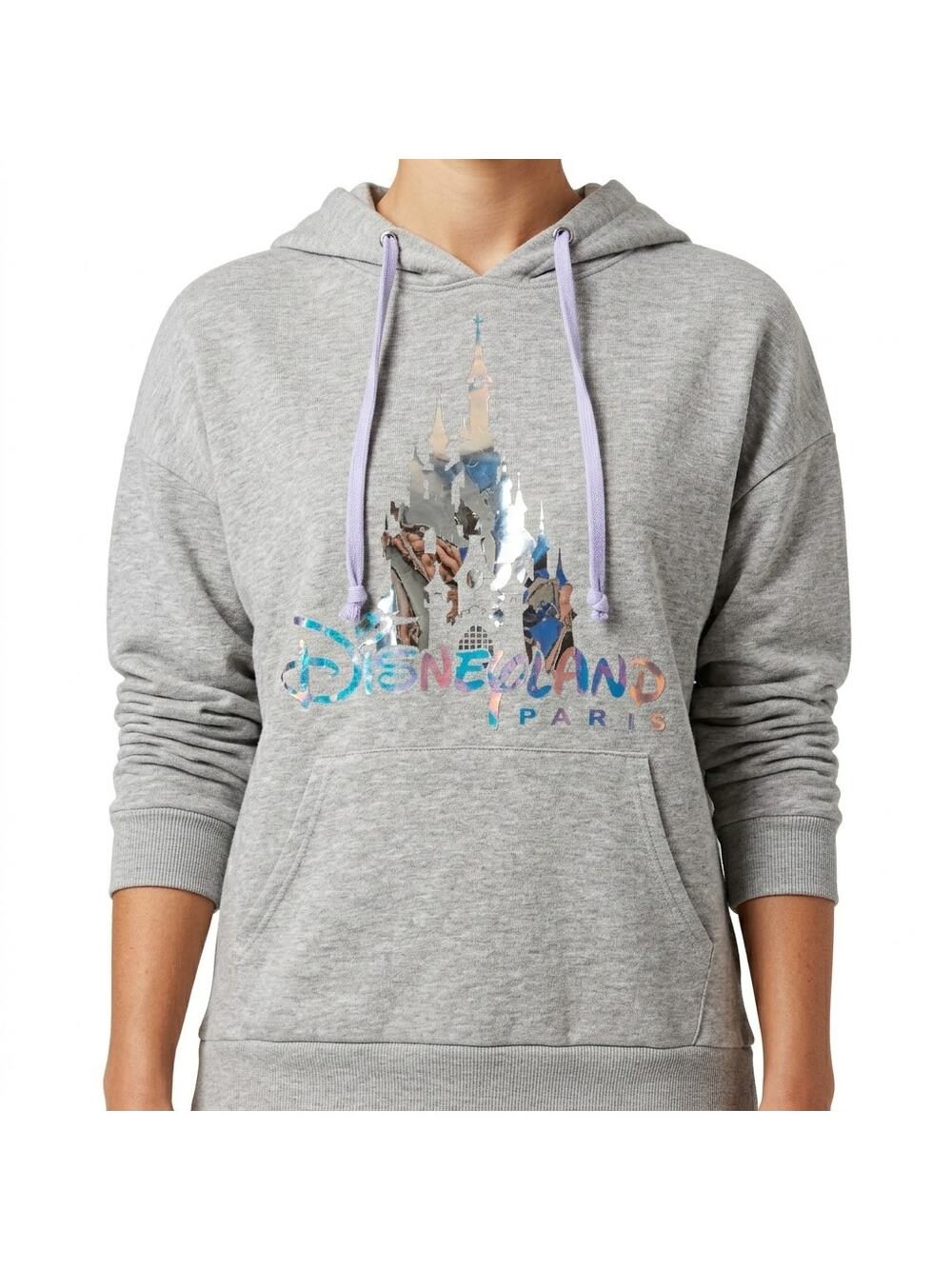 Disneyland Paris Iridescent Mirror Castle Hoodie Sweatshirt Lavender Cords Sz S
